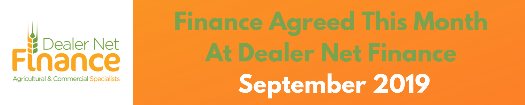Finance Agreed This Month at Dealer Net Finance – September 2019